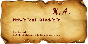Mohácsi Aladár névjegykártya